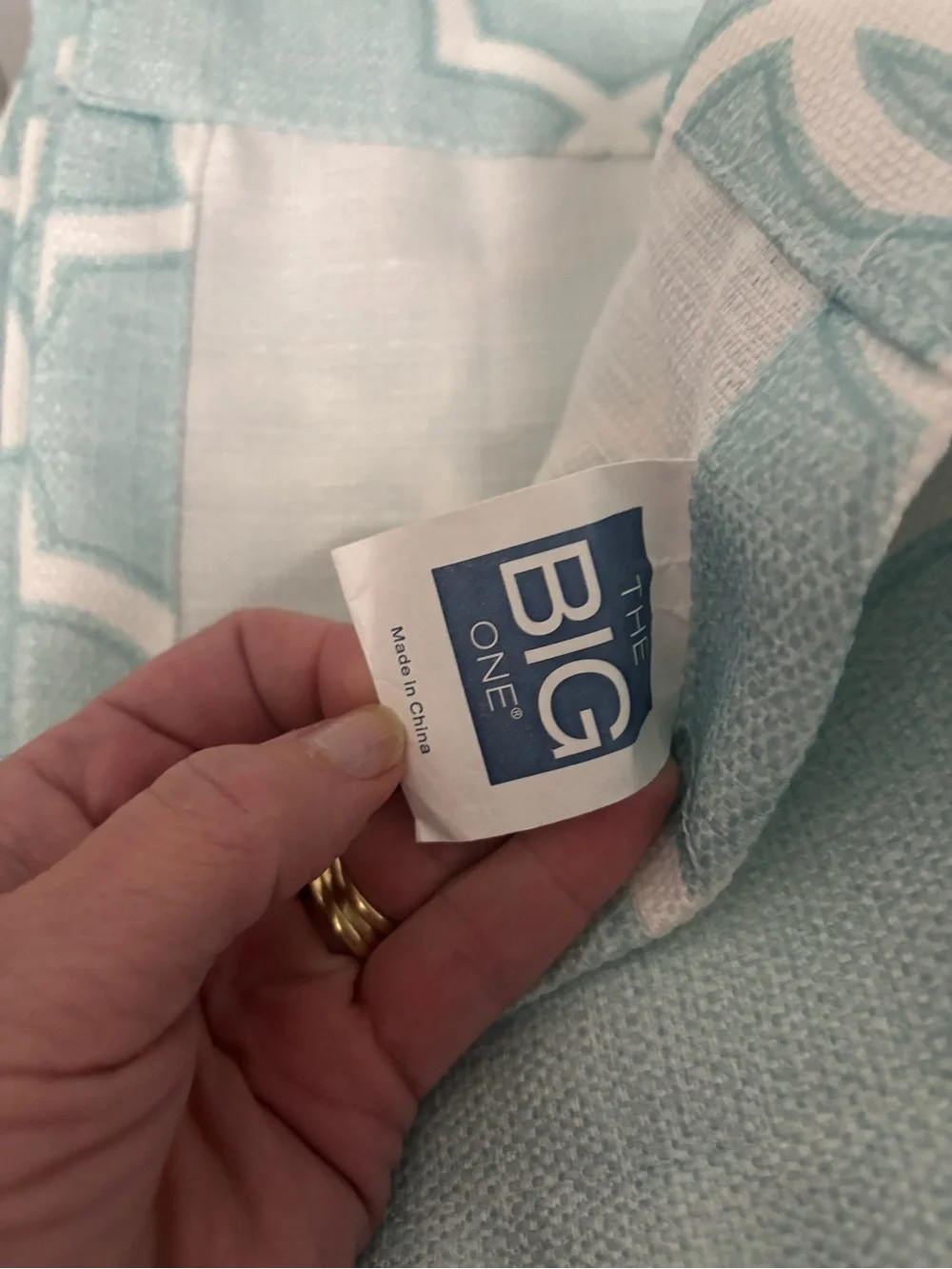The Big One Aqua and White Woven Throw Blanket
